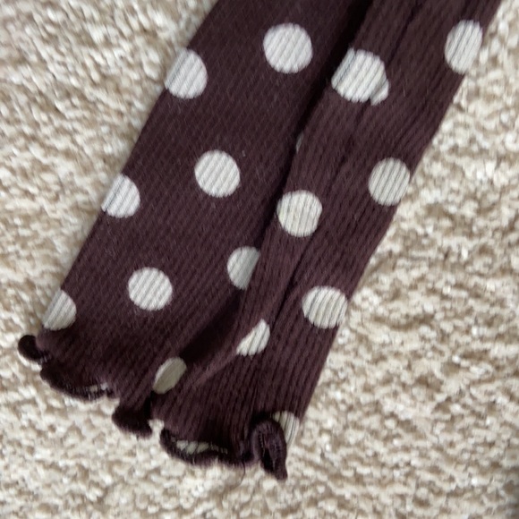 Baby Gap Brown and White Ribbed Polka Dot Turtleneck Top in Size 18-24M - Picture 5 of 7